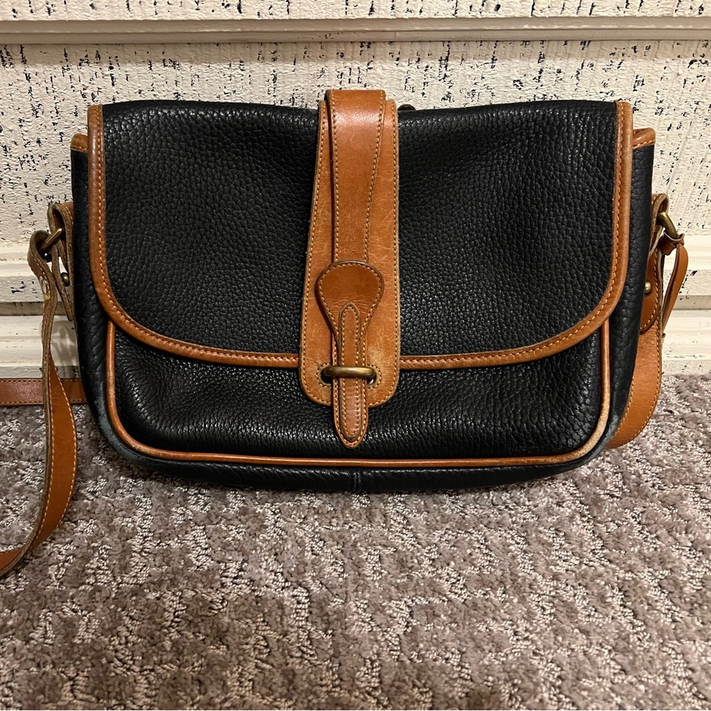 Vintage black and brown Dooney & Bourke shoulder bag